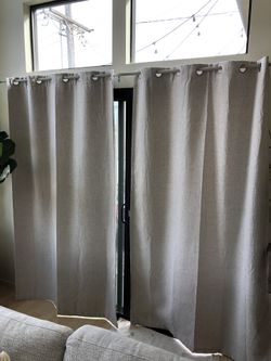 Neutral beige black out curtains