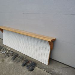 Peg Board/ Shelf With Hangers