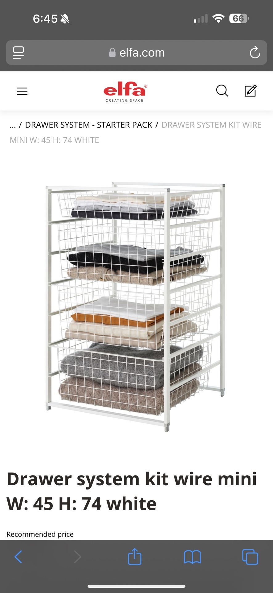 White metal Drawer system/organizer