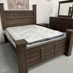 AP- Dark Brown Poster Bedroom Set- Fast Delivery - Financing 