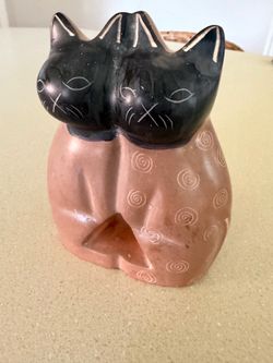 Siamese Cat Stone Carving