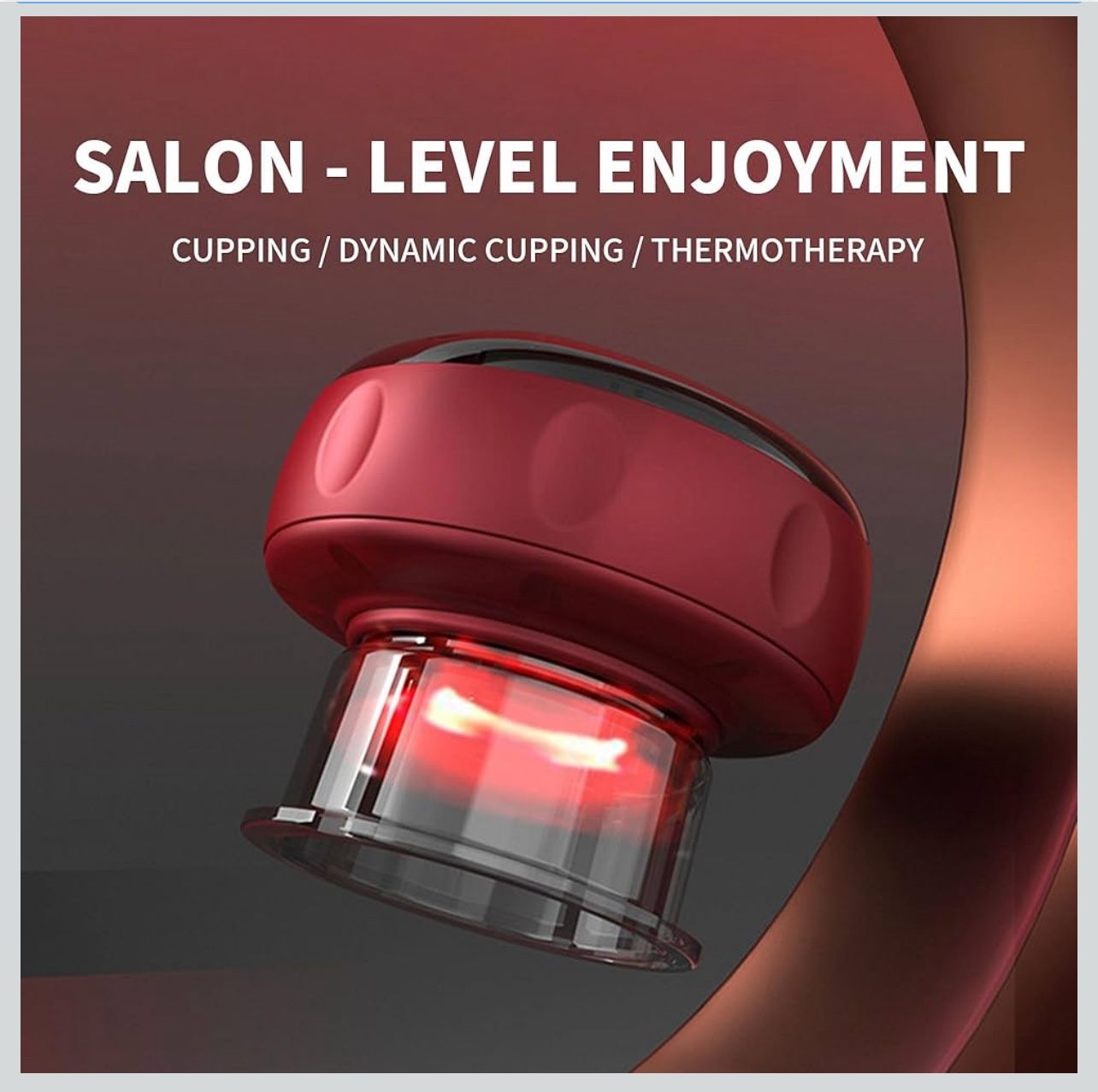 EGGUITAR Electric Cupping Massager with Standard & Gentle Modes, 5-in-1 Suction with Red Light and Heat, 20-Level Adjustable Settings, Portable Rechar