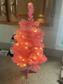 24 Inch Prelit Pink Tree Great For Easter Or Valentines Day New
