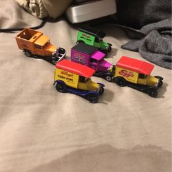 Set Of 5 Vintage Cereal Branded Trucks