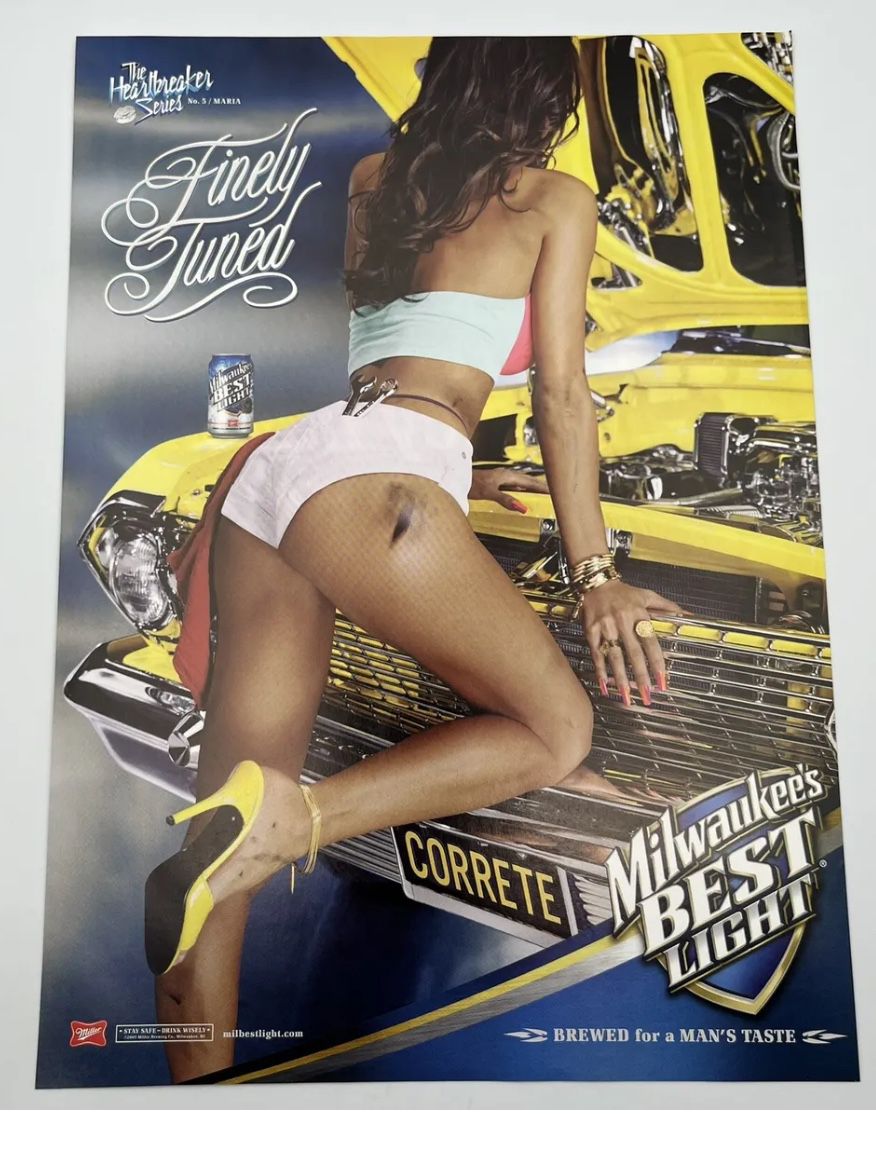 Milwaukee's Best Light Beer Finely Tuned hot rod lowrider 1962 Chevy Impala poster 