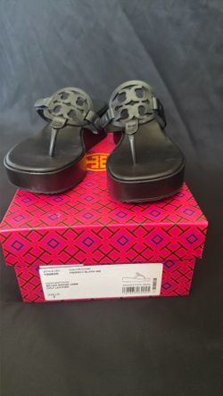 Tory Burch Black Miller Wedge Calf Leather