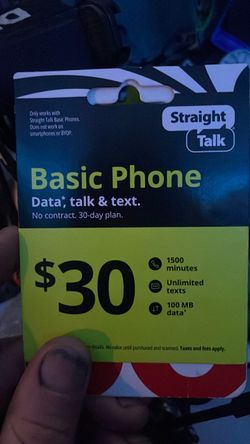 Straight talk pre paid phone card 30$