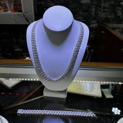 Moissanite Chain And Bracelet 