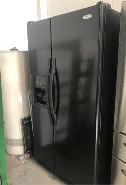 Black refrigerator side by side
