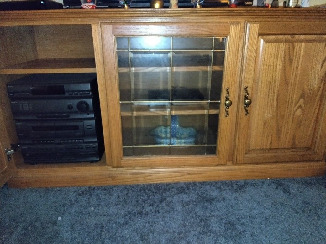 Wooden Dresser Glass Door