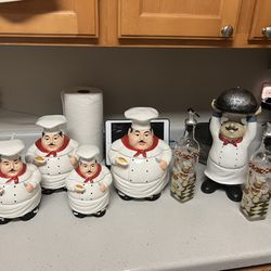 Vintage Ceramic Chef Cookie Jars 