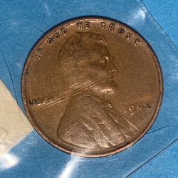 1942 Lincoln Head Wheat Penny NO MINT MARK
