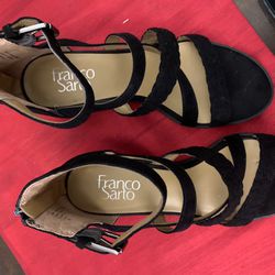 Franco Sarto black suede strappy Sandals,Size 7
