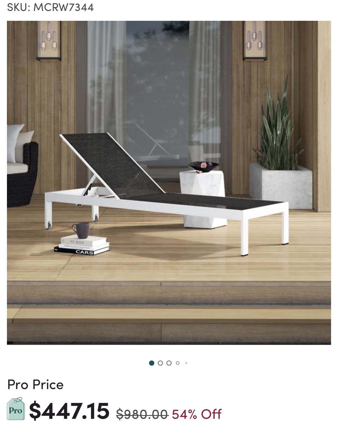 Black/White Outdoor Chaise lounge Chairs (2)