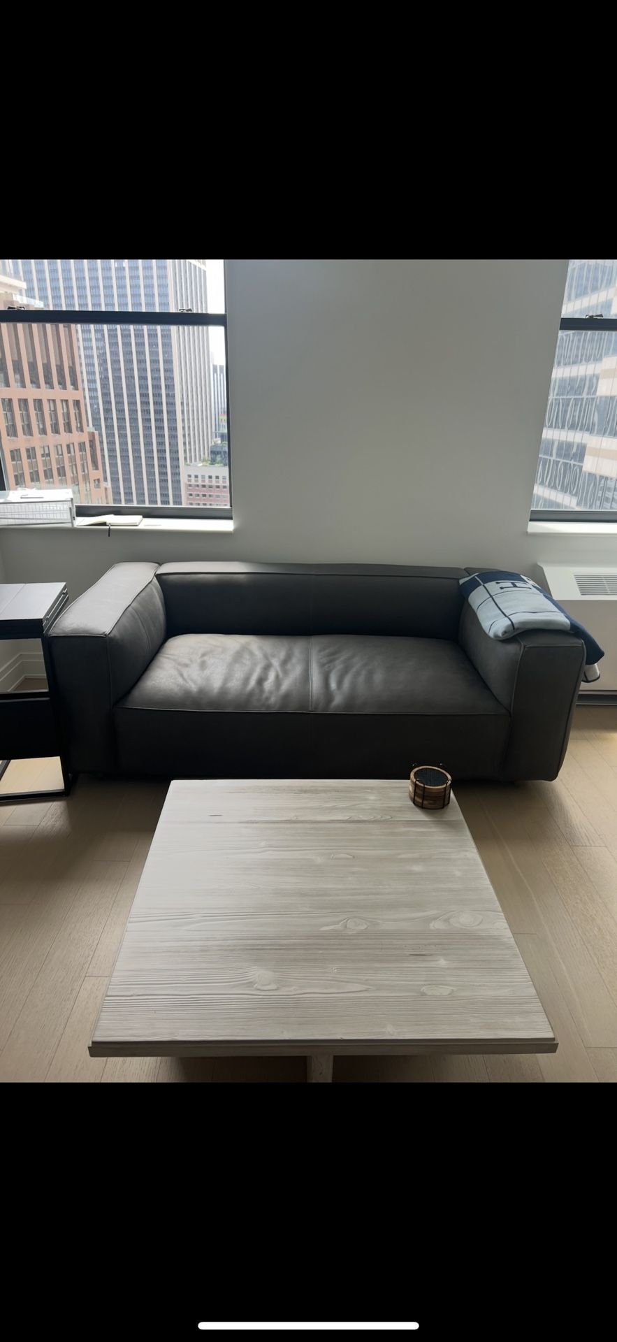 Arhaus 80' Leather Apartment Couch