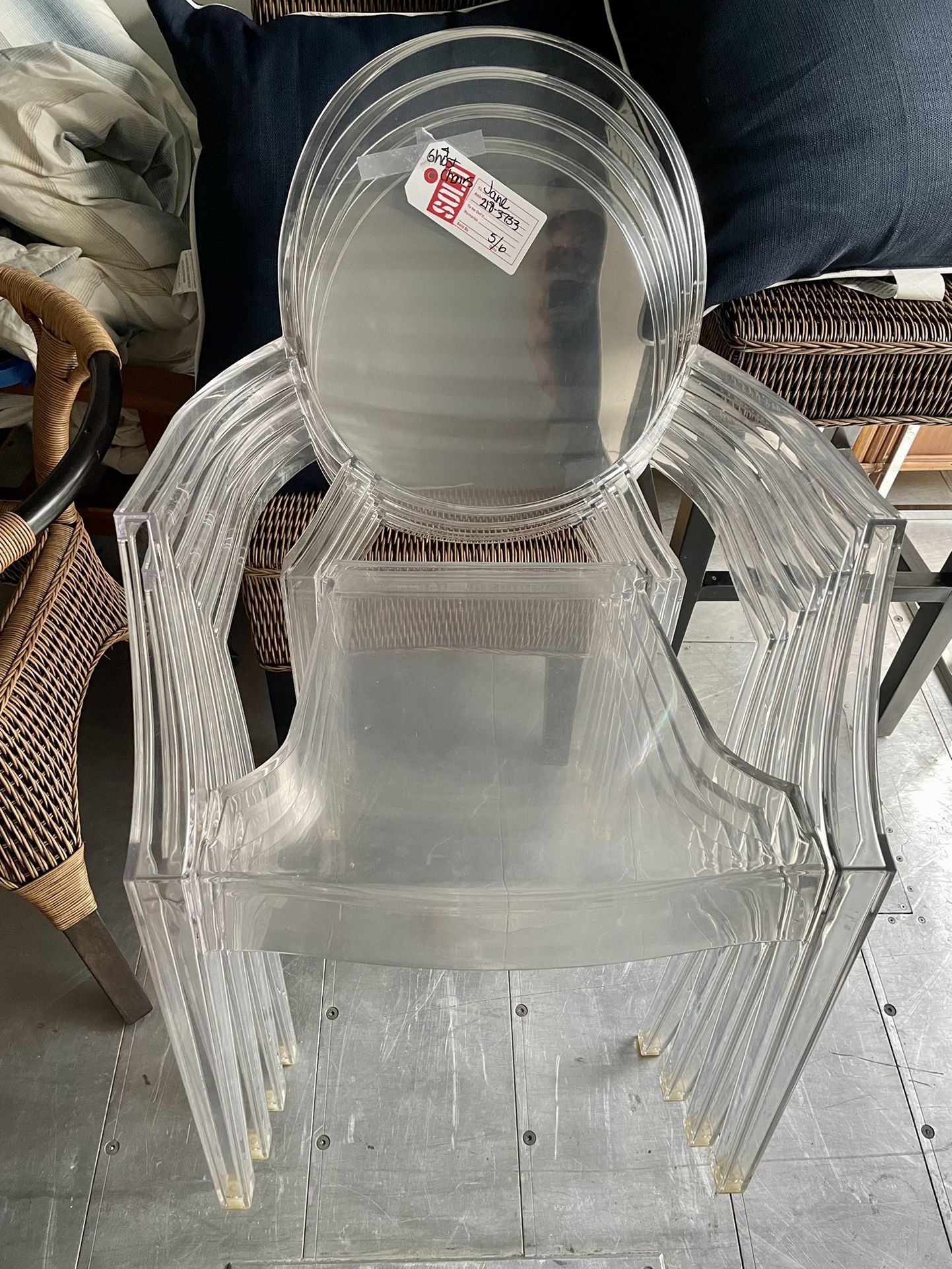 Lucite Arm Chairs Set Of 4