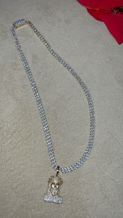 10k gold natural diamond Cuban chain