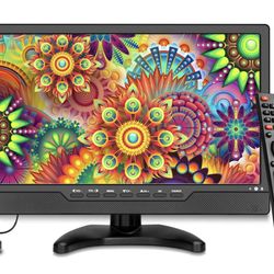 13.3inch Rechargeable Battery TV, Support/Car/Travel/Hurricane/Small ATSC Digital TV and Playback USB/AV in/HDMI in Port, Remote Control Functions