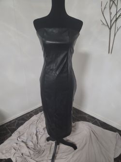 Strapless Leather Dress