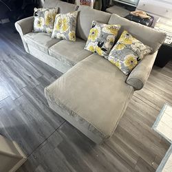 Gray L Shaped Couch With Pillows