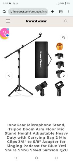 InnoGear tripod microphone stand with w/ boom arm