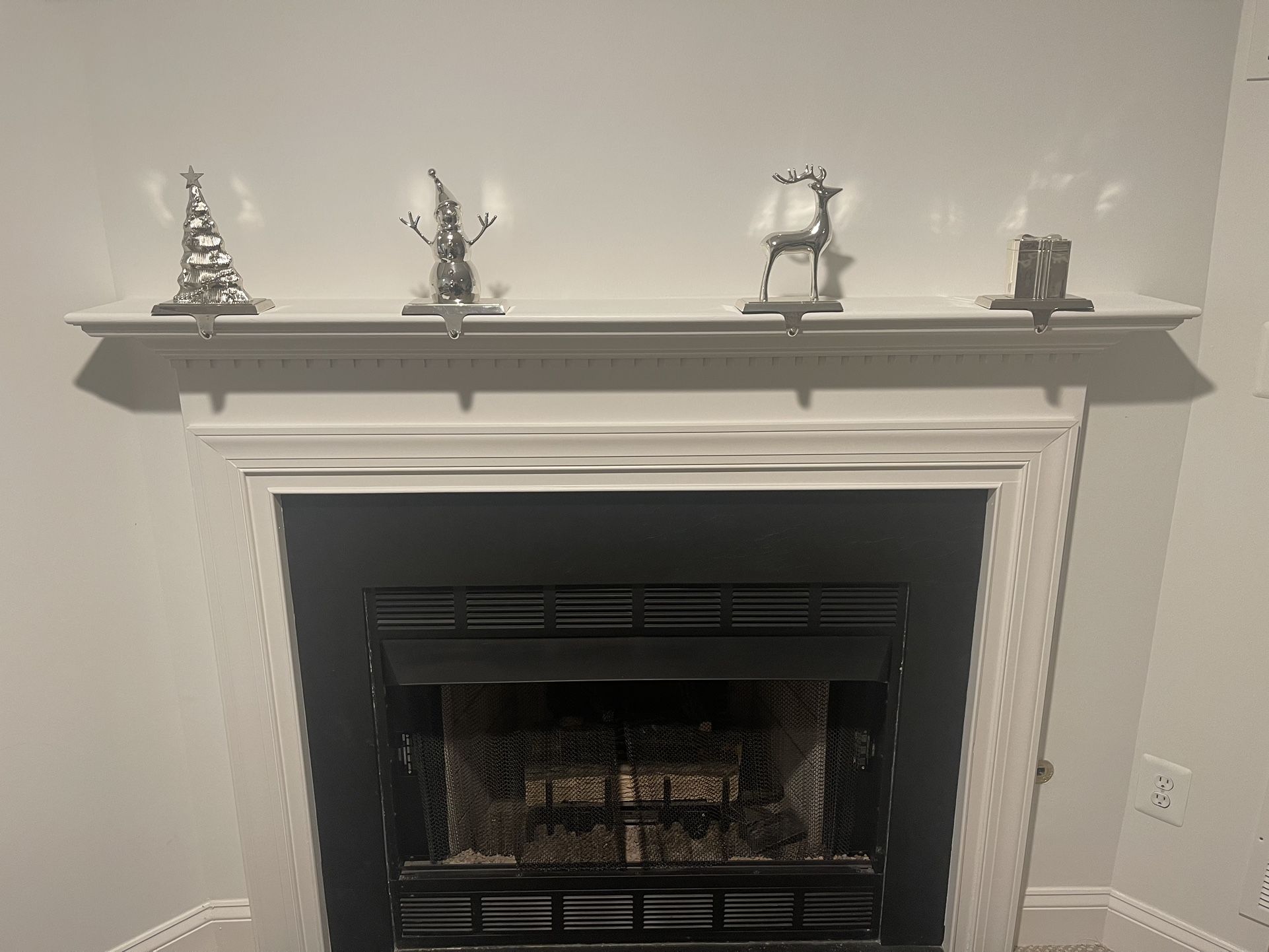 Fire Place Christmas Ornament Stocking Holder X 4