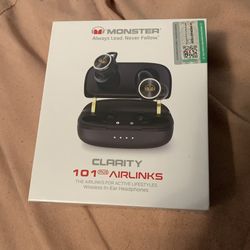 Monster Clarity 101Plus AirLinks Wireless Earbuds, Bluetooth 5.3 in-Ear.