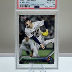 2023 Topps Now WBC #WBC19 ROKI SASAKI Japan GEM MINT PSA 10 Newest Dodger!