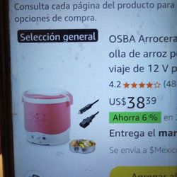 Cute and Small Portable rice cooker, ideal for travel. Bonita y Pequeña Olla para Hacer Arroz