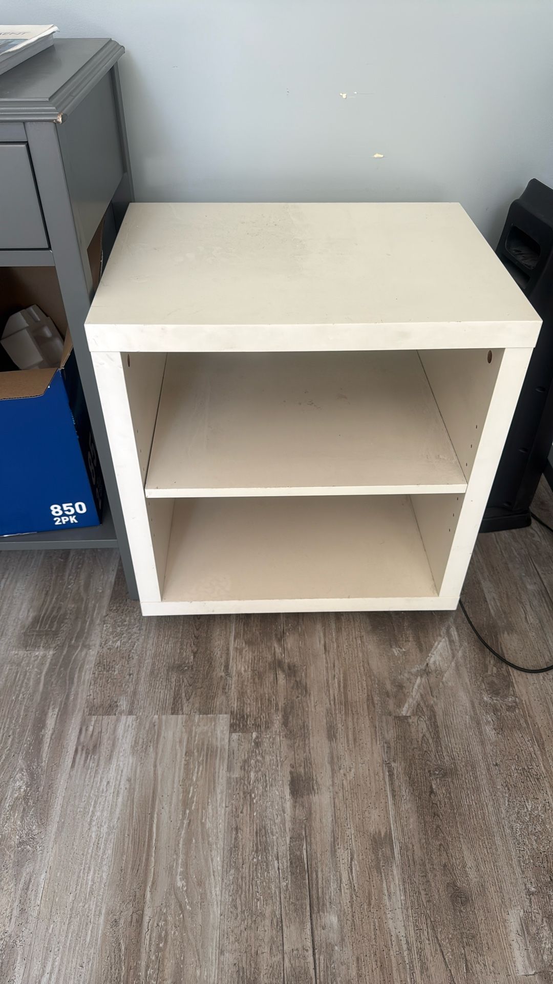 Small White Storage Side Table