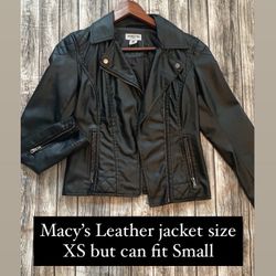 Macy’s Leather Jacket Size XS