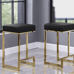 GOLD COUNTER HEIGHT STOOLS Set Of 2