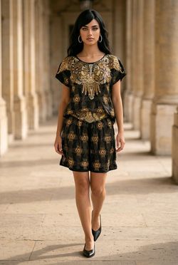 NWT Super Cute Bali Chic Beaded Short Set One Size
