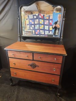 Antique Dresser With Mirror 