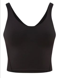 New Avia Women's Lightly Lined Cami Bra Soft Nylon Spandex Blend Racerback black, Size: L
