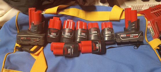 9 - M12 Red Lithium XC batteries