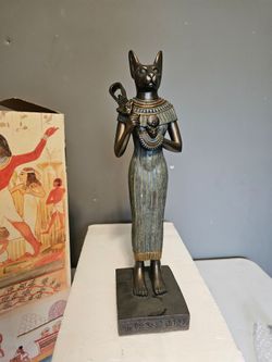 Vintage Egyptian Goddess Statue BRONZE