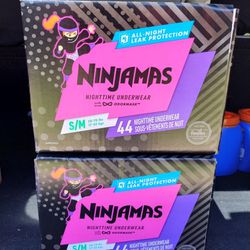 Ninjamas Night Time Underwear Size S/M 44 Ct