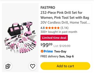 232-Piece Pink Drill Set