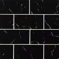 Nero Marquina 3 X 6 In Glass Subway Tile