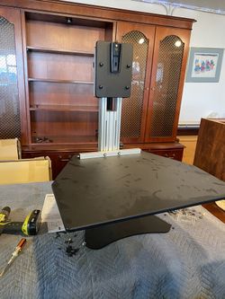Table Top Sit To Stand Adjustable Height Monitor Desk Kangaroo Brand
