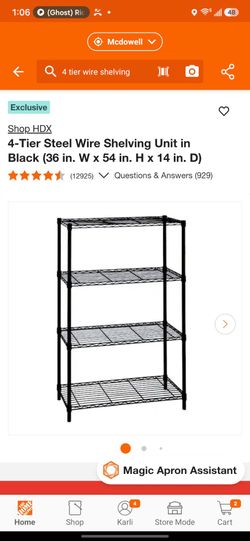 HDX brand 4 tier wire shelving units