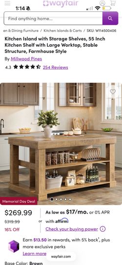 Wayfair kitchen island