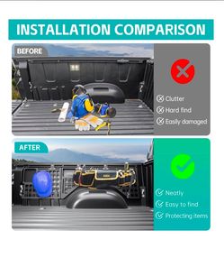 Side Truck Bed Molle Panel Rack System Compatible with 2022 2023 2024 2025 Toyota Tundra 5.5FT Accessories Cargo Storage Organizer Tools Rack Fit for 