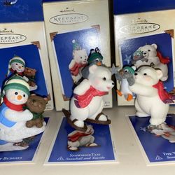 Hallmark Keepsake Ornament Snowshoe Taxi Snowball Snow buddies the wishing star