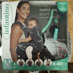 New Infantino Carry On Active Multi-Pocket Baby Carrier.  