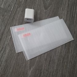 iPhone X Glass Screen Protector And USB Charging Adapter