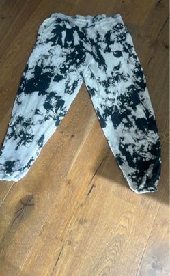 Brixton Men’s Tie-Dye Jogger Sweatpants Size Medium Trendy Black & White