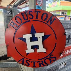 HOUSTON ASTROS Metal Hand Crafted Sign ⚾️⚾️⚾️⚾️⚾️⚾️⚾️