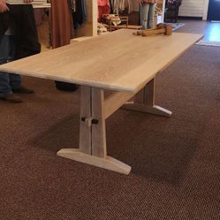 Custom Solid White Oak Dining Table